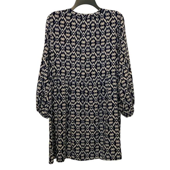 Old Navy Tunic Dress Blue Cream Tassel Womens Large - Picture 8 of 10